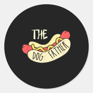 Der Hundevater Bbq Hot Dog Dad Vatertag Grill Runder Aufkleber
