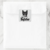 Der Hundevater und Papa Quadratischer Aufkleber (Tasche)