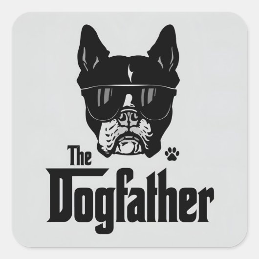 Der Hundevater und Papa Quadratischer Aufkleber (Vorderseite)