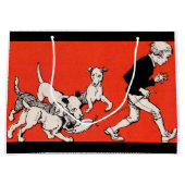 der Hundewanderer Große Geschenktüte (Vorderseite)