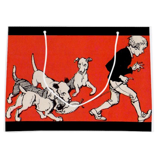 der Hundewanderer Große Geschenktüte (Vorderseite)