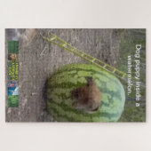 Der Hundewelpen in einem Wassermelone-Rätsel. Puzzle (Horizontal)