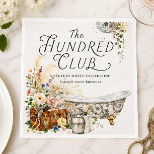 Der Hundred Club Vintage 100. Geburtstag Serviette