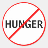 Der Hunger verboten! Runder Aufkleber (Vorderseite)