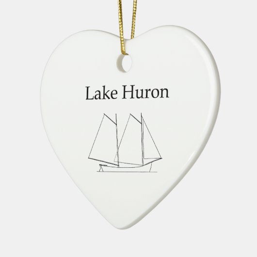 Der Huronsee-Segelboot Keramikornament (Links)