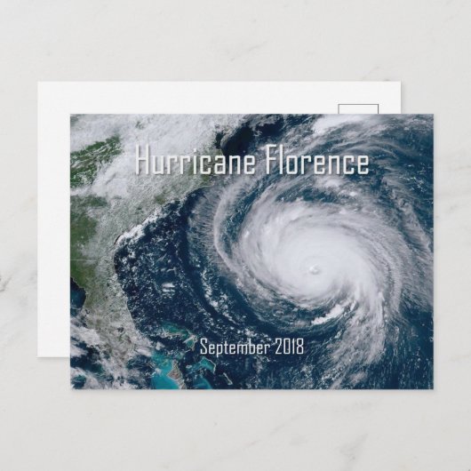 Der Hurrikan Florenz aus dem All Postkarte (Vorne/Hinten)