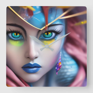 Der Hypnotist Quadratische Wanduhr