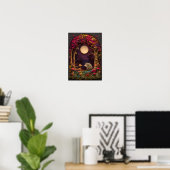 Der Igel | Herbst-Nacht-Wald-Cutout Art Poster (Heimbüro)