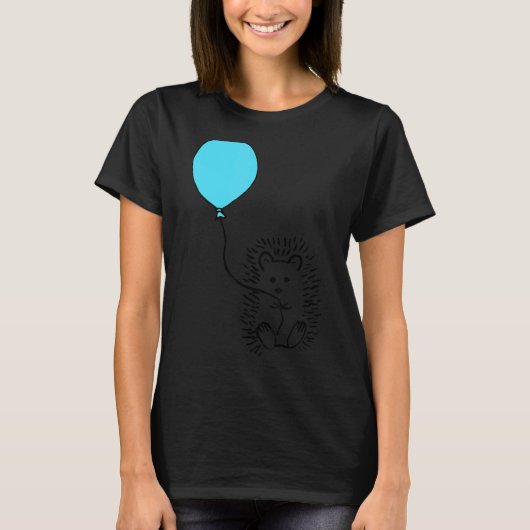 Der Igel mit der Blue Balloon Idee für einen Bir T-Shirt (Vorderseite)