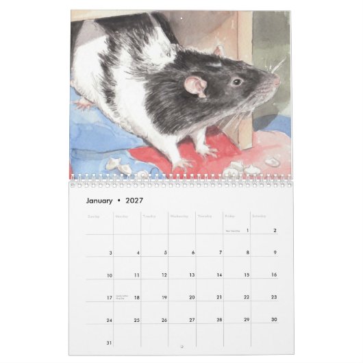 Der illustrierte Ratten-Porträt-Kalender 2012 Kalender (Jan 2027)