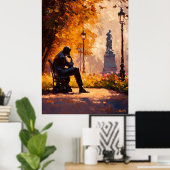 Der Impressionist Inspirierte den Denker im Herbst Poster (Heimbüro)