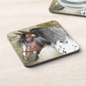 Der indische Pony Cork-Untersetzer Getränkeuntersetzer (Linke Seite)