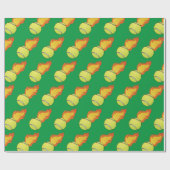 Der individuell anpassbare Flaming-Tennisball Geschenkpapier (Flach)