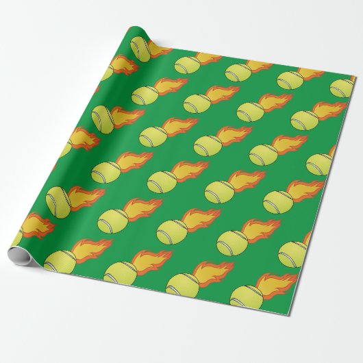 Der individuell anpassbare Flaming-Tennisball Geschenkpapier (Ungerollt)