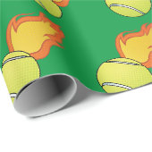 Der individuell anpassbare Flaming-Tennisball Geschenkpapier (Rolleneckpunkt)