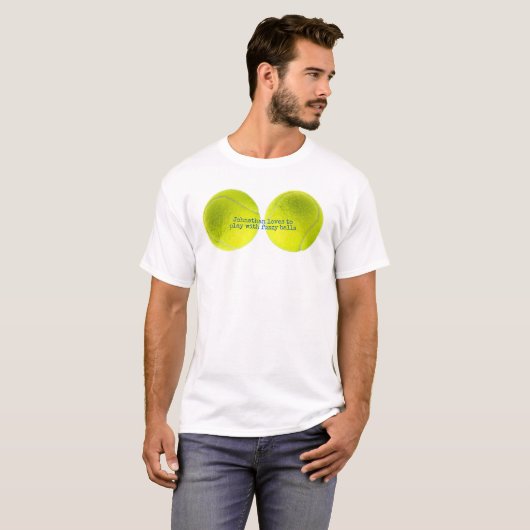 Der individuell anpassbare Tennis Fuzzy Ball Playe T-Shirt (Vorne ganz)