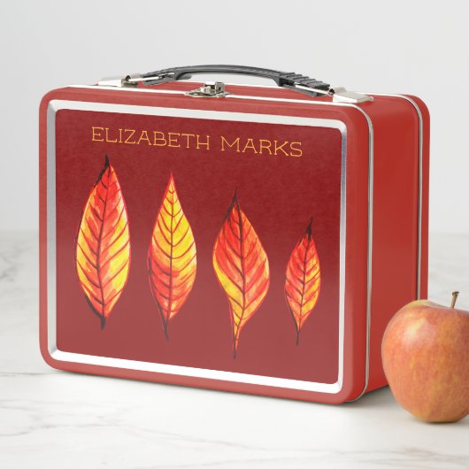 Der Individuelle Name der gestrichenen Herbstblätt Metall Brotdose (Beispiel)