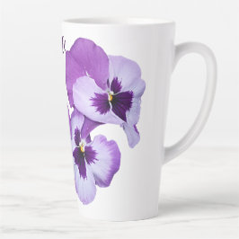 Der individuelle Name Fiona lila Pansy Blume Spaß Milchtasse