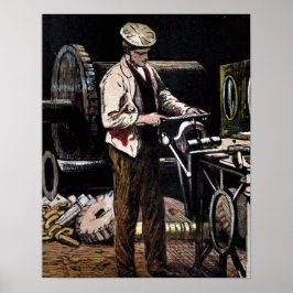 "Der Ingenieur" Vintage Illustration Poster