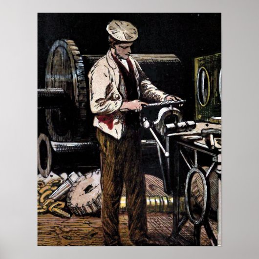 "Der Ingenieur" Vintage Illustration Poster (Vorne)