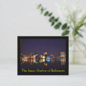 Der Innenhafen von Baltimore in der Nacht Postkarte (Stehend Vorderseite)