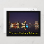 Der Innenhafen von Baltimore in der Nacht Postkarte (Vorne/Hinten)