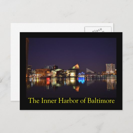 Der Innenhafen von Baltimore in der Nacht Postkarte (Vorne/Hinten)