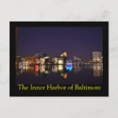 Der Innenhafen von Baltimore in der Nacht Postkarte (Vorderseite)