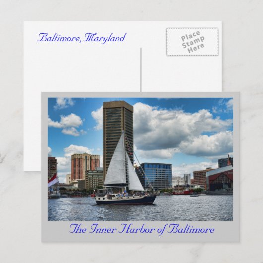 Der Innenhafen von Baltimore Postkarte (Vorne/Hinten)