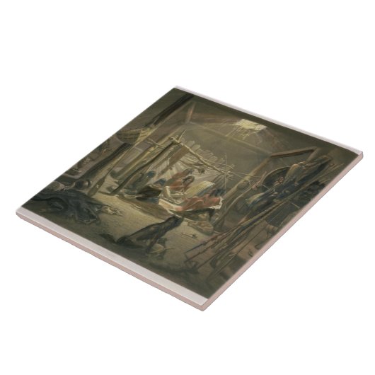 Der Innenraum der Hütte eines Mandan Leiters, Fliese (Seite)