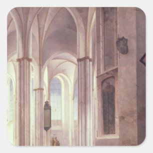 Der Innenraum des Buurkerk in Utrecht, 1644 Quadratischer Aufkleber