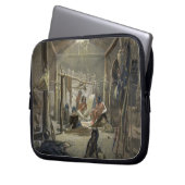 Der Innenraum einer Hütte eines Mandan Leiters, Laptopschutzhülle (Vorderseite Links)