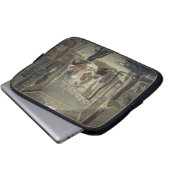 Der Innenraum einer Hütte eines Mandan Leiters, Laptopschutzhülle (Vorne Knopf)