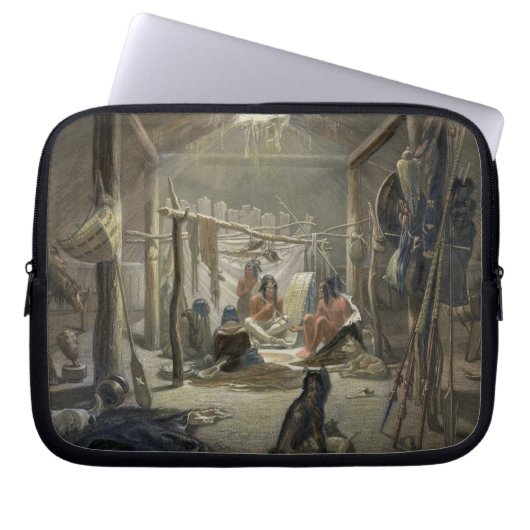 Der Innenraum einer Hütte eines Mandan Leiters, Laptopschutzhülle (Vorderseite)