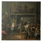 Der Innenraum einer Taverne mit einem Paar, das zu Fliese (Vorderseite)