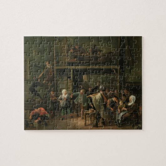 Der Innenraum einer Taverne mit einem Paar, das zu Puzzle (Horizontal)