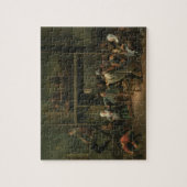 Der Innenraum einer Taverne mit einem Paar, das zu Puzzle (Vertikal)