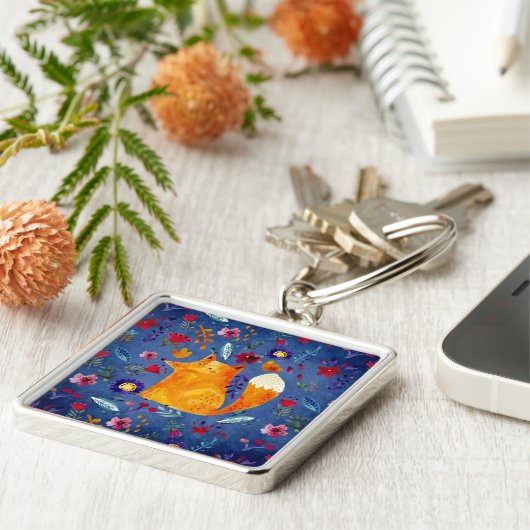 Der intelligente Fuchs im Blumengarten Schlüsselanhänger (Seite)