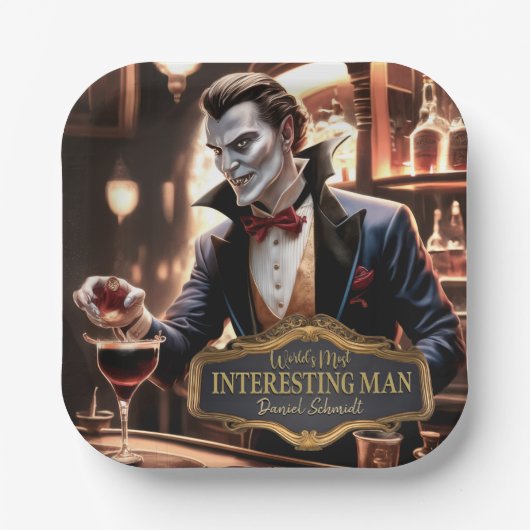 Der interessanteste Mann der Welt, Personalisiert Pappteller (Vorderseite)