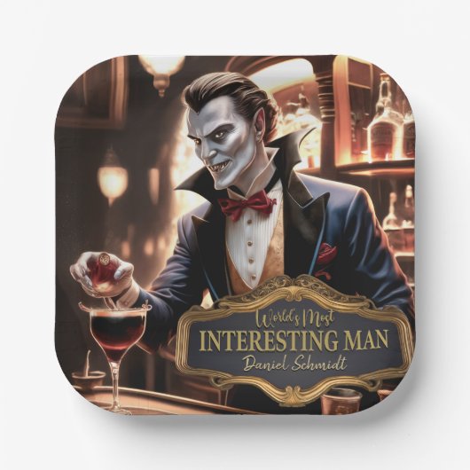 Der interessanteste Mann der Welt, Personalisiert Pappteller (Vorderseite)