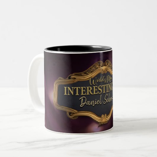 Der interessanteste Mann der Welt, Personalisiert Zweifarbige Tasse (Vorderseite Links)