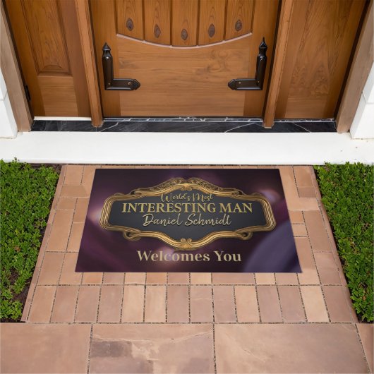 Der interessanteste Mensch der Welt heißt Sie will Fußmatte (Außenbereich)