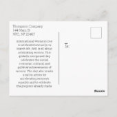 Der Internationale Frauentag ist der 8. März Postkarte (Rückseite)