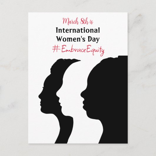 Der Internationale Frauentag ist der 8. März Postkarte (Vorderseite)