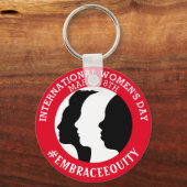 Der Internationale Frauentag ist der 8. März Schlüsselanhänger (Vorderseite)