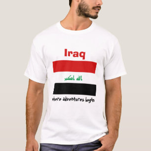 Der Irak-Flagge + Karte + Text-T - Shirt