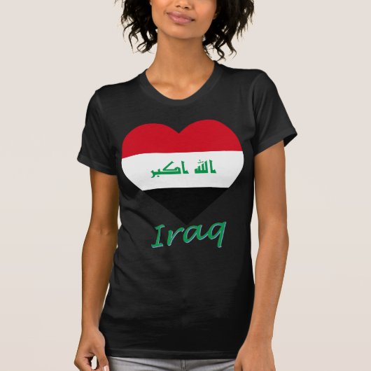 Der Irak-Flaggen-Herz T-Shirt (Vorderseite)