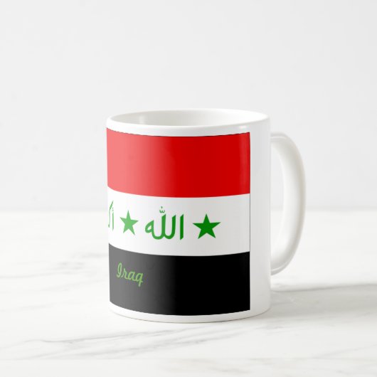 Der Irak-Flaggen-Tasse Kaffeetasse (VorderseiteRechts)
