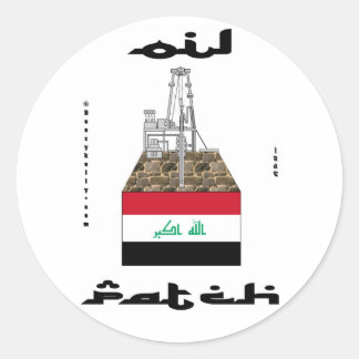 Der Irak-Öl-Flecken, Aufkleber, Kirkuk, Öl, Gas, Runder Aufkleber