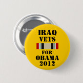 Der Irak-Tierärzte für Obama 2012 Button (Vorne & Hinten)